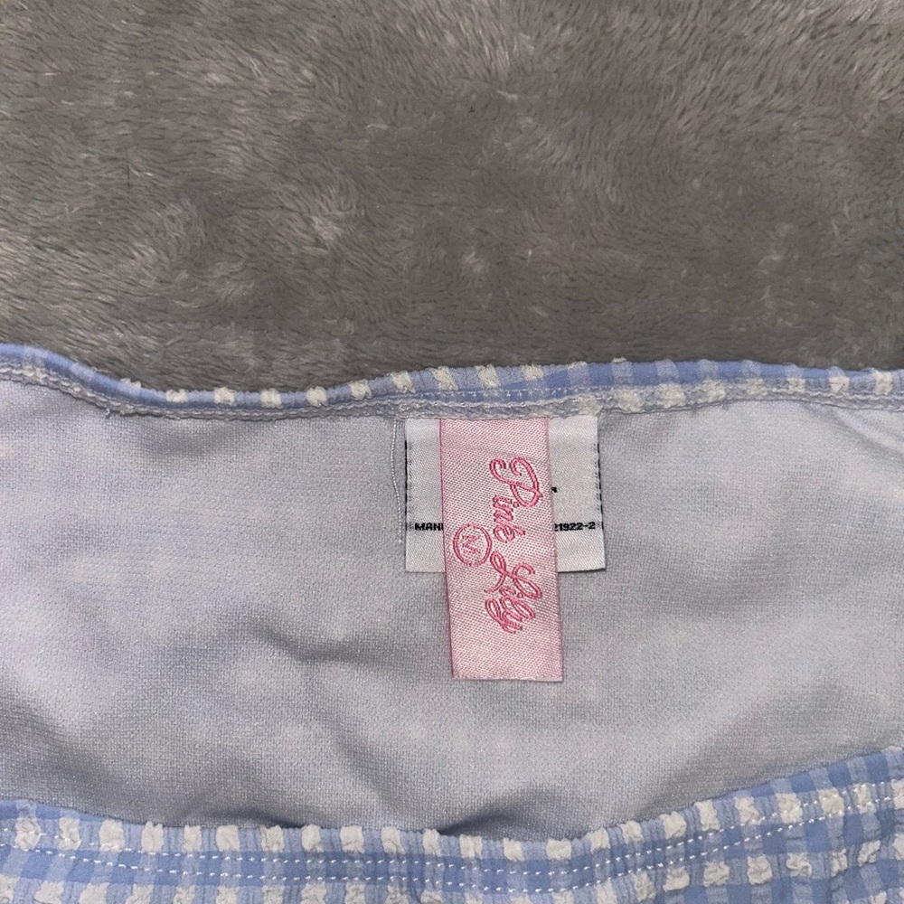 Pink Lily Light Blue Checkered Bikini - Picture 6 of 8